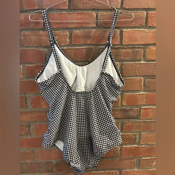 Kona Sol Black and White Gingham Swimsuit - Picture 2 of 6